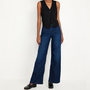 {Old Navy} "High Rise Wow Wide Leg" Dark Blue River Loose Baggy Denim Jeans